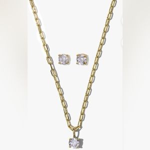 Maria Melinda "The Perfect Pair" necklace and earrings set.. 18k gold plated